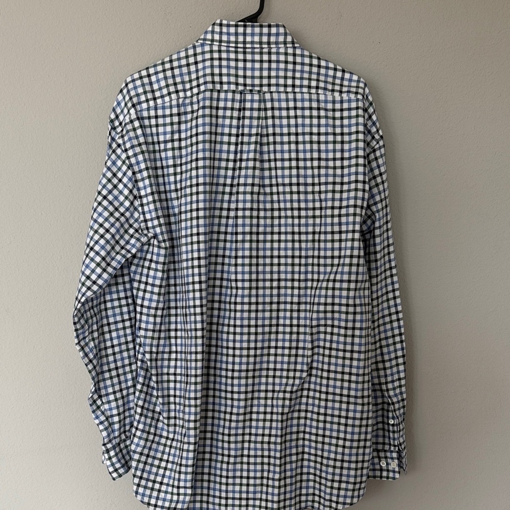Faconnable Men's Gingham Plaid Casual Button Down Checkered Shirt Sz Large - Picture 5 of 7